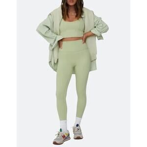 SET ACTIVE Luxeform Leggings Womens Medium Green High Rise Workout Yoga Pilates